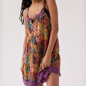 Urban Outfitters Hannah Cecilia Tiered Mini Boho Cotton Hippie Dress XS NWT